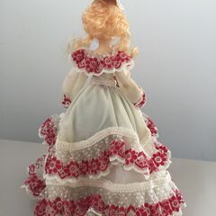 ○人形 ドール ドレス レース コレクション インテリア 置き物 ハンドメイド？ 洋風 西洋風 中古品(NF251127)560-5-②(45)の画像