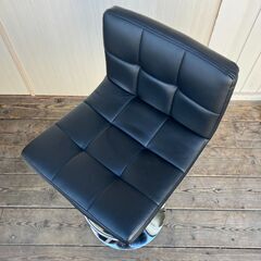 昇降式カウンターチェア・ハイチェア（ブラック/シルバー）の画像