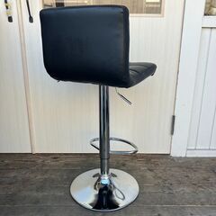 昇降式カウンターチェア・ハイチェア（ブラック/シルバー）の画像
