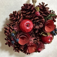 クリスマスリース　赤　無料の画像