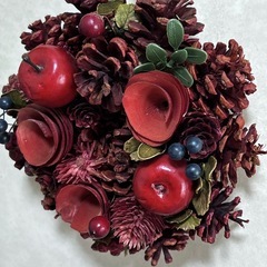 クリスマスリース　赤　無料の画像