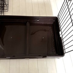 猫 ケージ 2段 ハンモック付 引き出し式トレイ キャスター付きの画像