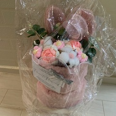 ❤️早く取りに来れる方❤️新品自宅保管品　うさ耳　毛糸のお花の花束　韓国風　プレゼントお祝いに❤️の画像