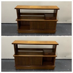 木製サイドボード　飾り棚　リビングボード　和風の画像