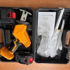 電動ノコギリ 充電式 レシプロソー 2個バッテリー付き & 8枚の高炭素鋼のノコギリ刃の画像