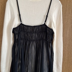 美品　チュールキャミソール　黒の画像
