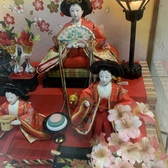 ❤️早く取りに来れる方❤️美品　オルゴール　ぼんぼり点灯ガラスケース入り雛人形ひな祭り　箱ありの画像