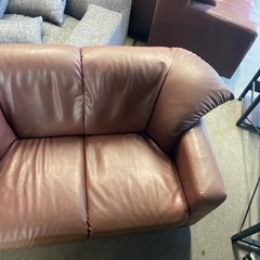ラブソファ　ブラウン　レザーの画像