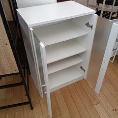 ★ジモティ割あり★ ニトリ 食器棚 ホワイト H89×D39.5×W60 クリーニング済み TK7473の画像