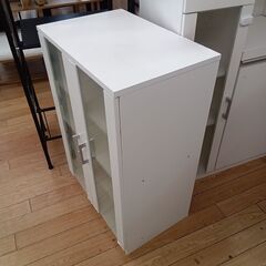 ★ジモティ割あり★ ニトリ 食器棚 ホワイト H89×D39.5×W60 クリーニング済み TK7473の画像