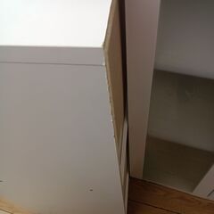 ★ジモティ割あり★ ニトリ 食器棚 ホワイト H89×D39.5×W60 クリーニング済み TK7473の画像