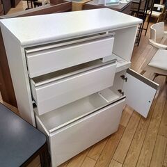 ★ジモティ割あり★ ニトリ レンジ台 ホワイト H91×D45×W101 クリーニング済み TK7474の画像