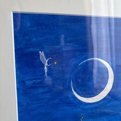 作者不明　額入り絵　イラスト　アクリル絵　の画像