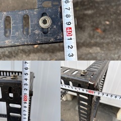 物置きの中に　
スチールラック　不用になったため　物置き整理　頑丈な移動可能棚　組み替え可能の画像