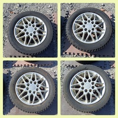 [八6578] MAXXIS  2008年製  スタッドレスタイヤ  アルミ4本セット  155/65 R13の画像