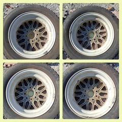 [八6578] MAXXIS  2008年製  スタッドレスタイヤ  アルミ4本セット  155/65 R13の画像