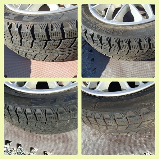 [八6578] MAXXIS  2008年製  スタッドレスタイヤ  アルミ4本セット  155/65 R13
