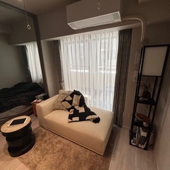 Francfranc ネーメカウチ2R ホワイト　ソファ　ブークレ　ボア素材の画像