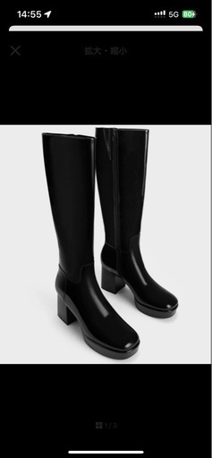 【新品】CHARLES & KEITH プラットフォーム ロングブーツ