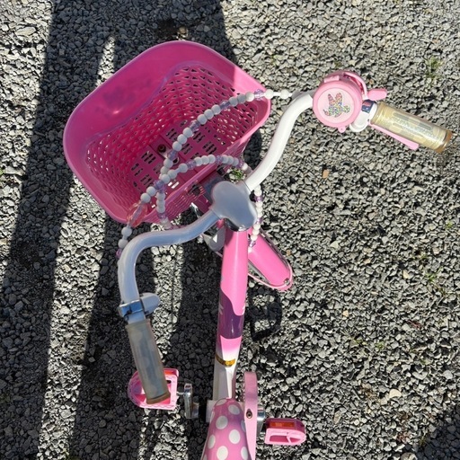 ミニーマウス 子供用自転車 ピンク16インチ 補助輪付き (引取限定)