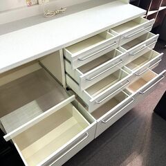 店頭引き渡し 中古 Pamouna パモウナ 食器棚 キッチンボード 幅160cm 収納 家具の画像