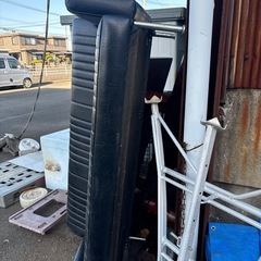 ソファ三人掛け☆黒☆合皮の画像