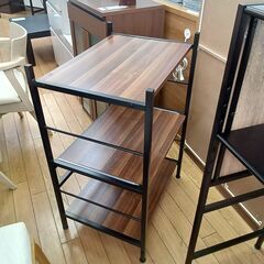 ★ジモティ割あり★  レンジ台 ブラウン H88×D46×W61 クリーニング済み TK7476の画像