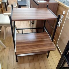 ★ジモティ割あり★  レンジ台 ブラウン H88×D46×W61 クリーニング済み TK7476の画像