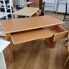 ★ジモティ割あり★  デスク ナチュラル H74×D60×W121 クリーニング済み TK7478の画像