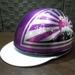 コルク半ヘルメット KC-029L フリーサイズ（57-60cm未満) 半帽 2024年11月製造 パープルメタリック 大和魂 札幌市 新道東店 の画像