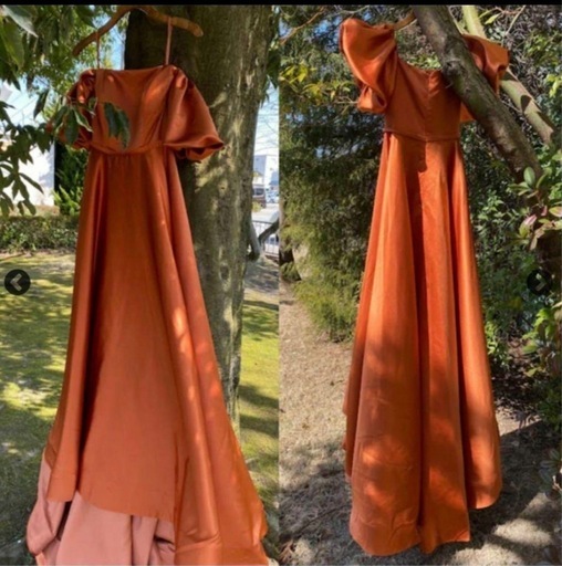 ウェディングドレス　カラードレス　テラコッタドレス