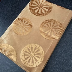 名古屋帯 ゴールドに車輪柄 八寸の画像