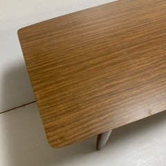 昭和レトロ コーヒーテーブル センターテーブル 応接テーブル 木製 棚付き 希少の画像