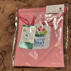 新品　EXPO2027 トゥンクトゥンク　ピンク　巾着　ピーチの画像