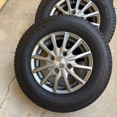 ハイゼットトラック社外アルミホイール＋スタッドレスタイヤ4本セットの画像