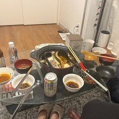 ガラス天板ローテーブルの画像