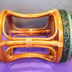 ラタン 丸型 クッションスツール 天然籐 チェア ラタンチェア 籐 スツールの画像