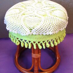 ラタン 丸型 クッションスツール 天然籐 チェア ラタンチェア 籐 スツールの画像