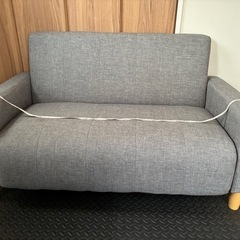 アイリスプラザ ソファ 2人掛け マイルド風 グレー 幅115㎝ 65110013 の画像