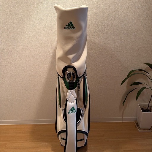 adidas キャディバッグ ホワイト/グリーン 販売済み