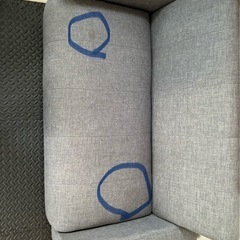 アイリスプラザ ソファ 2人掛け マイルド風 グレー 幅115㎝ 65110013 の画像