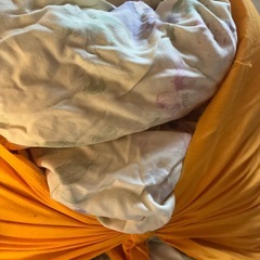 羽毛布団、薄手のタオルケットの画像