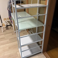 美品♡ガラス天板のPCデスク♡ホワイトの画像