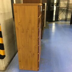 ★リユースのサカイ横浜南店★YM1649 関家具 ７段チェスト ブラウン W60×D41×H126.5 クリーニング済みの画像