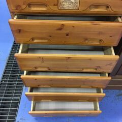 ★リユースのサカイ横浜南店★YM1649 関家具 ７段チェスト ブラウン W60×D41×H126.5 クリーニング済みの画像