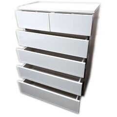 新札幌 NITORI ニトリ ハイチェスト ELEA3 エレア 80HC-WH ホワイト W799×D422×H1075㎜ 5段チェスト タンス② /No.3765の画像