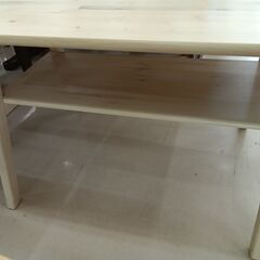 リユースのサカイ栃木店★ジモティ割あり★  テーブル 木目×ライトベージュ W140×D73.5×H65.5 クリーニング済み TC11774の画像