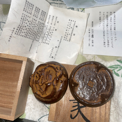 お取引中　　昭和レトロ 色々 大角勲 竜象 骨董品 朱肉 肉池 (古銅?) スズリ 風鎮 LEDランタン 湯呑みの画像