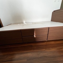 ニトリ棚付きベッドフレーム【コメント頂けたら500円お値引き可能】の画像
