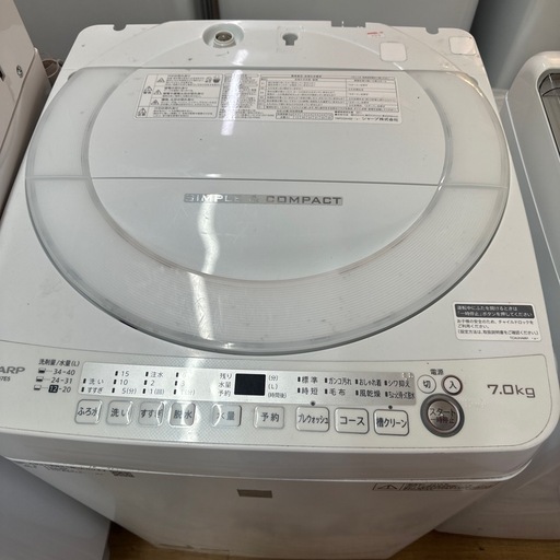 自社配送設置無料　 名古屋一部エリア送料無料 SHARP 全自動洗濯機  ES-G7E5-KW 7.0kg